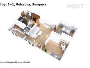 Pronájem bytu 3+1, Šumperk, Reissova, 58 m2