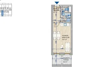 Pronájem bytu 1+kk, Brno, Komárovská, 29 m2