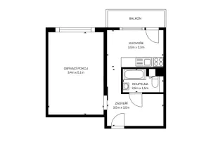 Pronájem bytu 1+1, Ostrava, Vietnamská, 38 m2