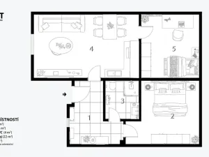 Pronájem bytu 3+kk, Brno, Elgartova, 69 m2