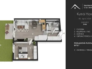 Pronájem bytu 2+kk, Kutná Hora, Plk. Loudy, 47 m2