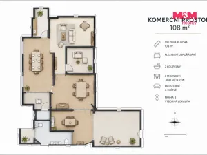 Pronájem obchodního prostoru, Praha, Ke Stírce, 108 m2