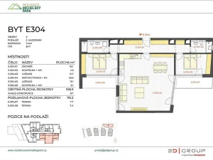Pronájem bytu 3+kk, Praha - Michle, Michelská, 115 m2