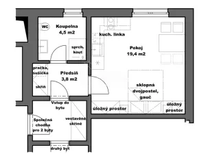 Pronájem bytu 1+kk, Praha - Střížkov, Střížkovská, 28 m2