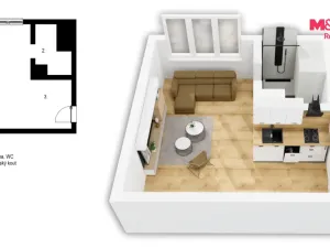 Prodej bytu 1+kk, Ústí nad Labem - Bukov, Školní, 19 m2