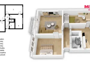 Prodej bytu 3+1, Chrudim - Chrudim IV, Na Rozhledně, 68 m2
