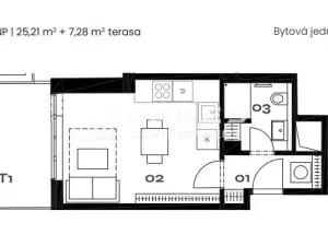 Prodej bytu 1+kk, Praha - Holešovice, Vinařská, 25 m2