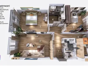 Prodej bytu 3+1, Hodonín, Družstevní čtvrť, 73 m2