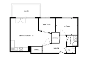 Pronájem bytu 2+kk, Praha - Letňany, Chlebovická, 55 m2