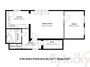 Prodej bytu 2+1, Praha - Dolní Počernice, Národních hrdinů, 62 m2