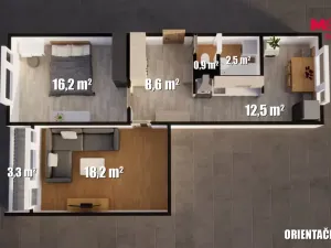 Pronájem bytu 2+1, Bílina, Sídliště Za Chlumem, 60 m2