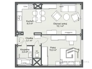 Prodej bytu 1+1, Praha - Háje, Bajkonurská, 52 m2