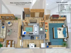 Pronájem bytu 2+1, Most, Jaroslava Vrchlického, 54 m2