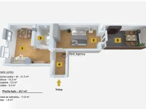 Prodej bytu 2+kk, Praha - Vršovice, Černomořská, 43 m2