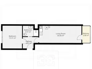 Pronájem bytu 2+kk, Praha - Košíře, Vrchlického, 48 m2