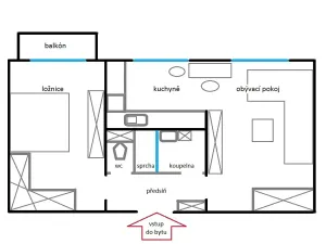 Pronájem bytu 2+1, Ostrava, Čkalovova, 54 m2