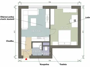 Prodej bytu 2+kk, Plzeň, Křimická, 36 m2