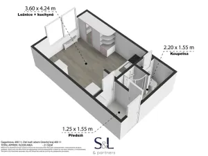 Prodej bytu 1+kk, Ústí nad Labem, Gagarinova, 21 m2