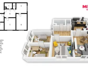 Prodej bytu 4+1, Nučice, 73 m2