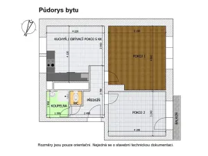 Prodej bytu 3+kk, Jizbice, 63 m2