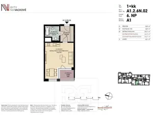 Pronájem bytu 1+kk, Praha - Žižkov, Olgy Havlové, 37 m2