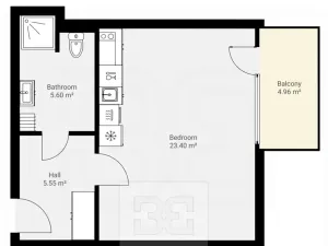 Pronájem bytu 1+kk, Plzeň, Na Průhonu, 37 m2