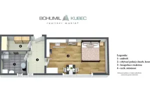 Prodej bytu 1+kk, Veselí nad Lužnicí, Budějovická, 40 m2