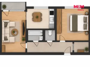 Pronájem bytu 2+1, Kutná Hora - Hlouška, Puškinská, 47 m2