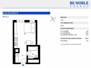 Prodej bytu 1+kk, Praha - Libeň, Zenklova, 29 m2