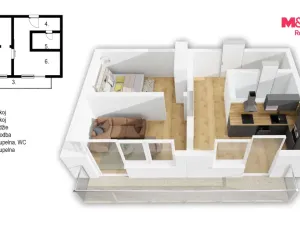 Prodej bytu 1+1, Praha - Letňany, Rýmařovská, 41 m2