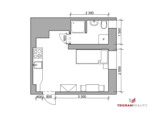 Pronájem bytu 1+kk, Hradec Králové - Plotiště nad Labem, 18 m2