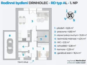 Prodej rodinného domu, Drnholec, Hrušovanská, 118 m2