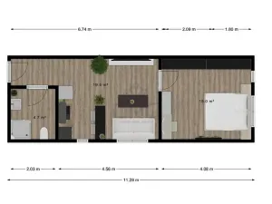 Pronájem bytu 2+kk, Brno, Sovinec, 42 m2