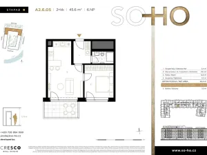Prodej bytu 2+kk, Praha - Holešovice, Dělnická, 45 m2