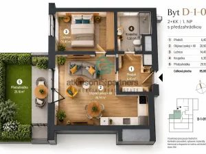 Prodej bytu 2+kk, Hluboká nad Vltavou, Masarykova, 56 m2
