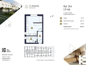 Prodej bytu 1+kk, Praha - Satalice, Za Novákovou zahradou, 34 m2