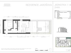 Pronájem bytu 2+kk, Znojmo, Jarošova, 44 m2