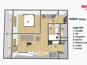 Prodej bytu 2+kk, Praha - Háje, Stříbrského, 42 m2