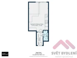 Pronájem bytu 1+kk, Praha - Žižkov, Biskupcova, 25 m2