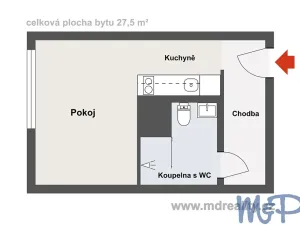 Prodej bytu 1+kk, Třebíč, Energetiků, 27 m2