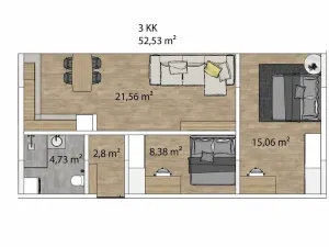 Prodej bytu 2+kk, Šardice, 41 m2