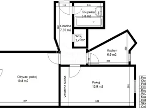 Pronájem bytu 2+1, Sezemice, Nerudova, 55 m2