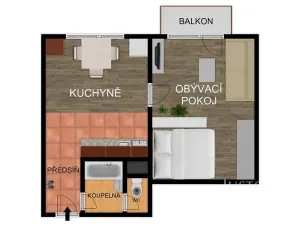 Prodej bytu 1+1, Písek, Harantova, 36 m2