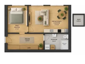 Prodej bytu 1+kk, Plzeň, Karlova, 42 m2