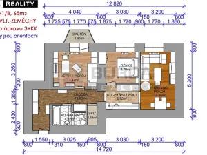 Prodej bytu 2+1, Kralupy nad Vltavou, 65 m2