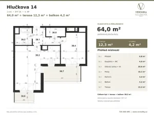 Prodej bytu 2+kk, Praha - Letňany, Hlučkova, 80 m2