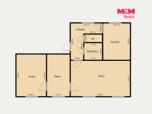Prodej bytu 3+1, Hranice, Tovární, 61 m2