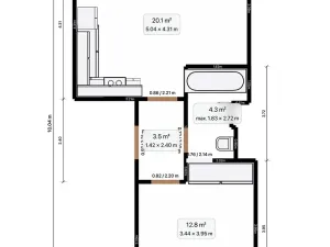 Pronájem bytu 2+kk, Praha - Žižkov, Kubelíkova, 45 m2