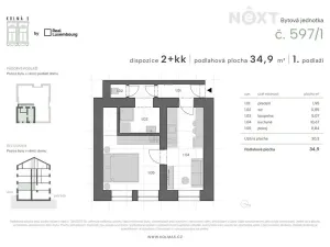 Pronájem bytu 2+kk, Praha - Vysočany, Kolmá, 34 m2