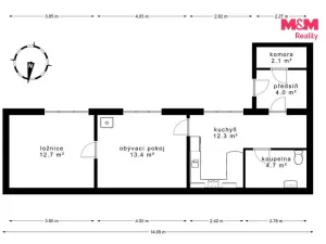 Prodej rodinného domu, Vyšehořovice, 50 m2